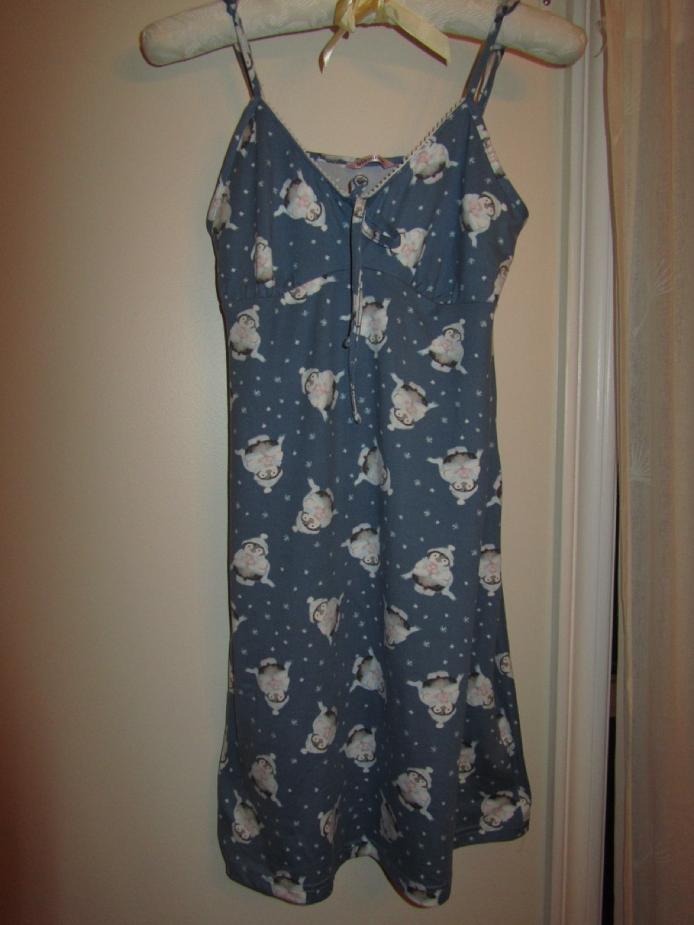 NWOT La Vie En Rose Blue Printed Chemise Slip